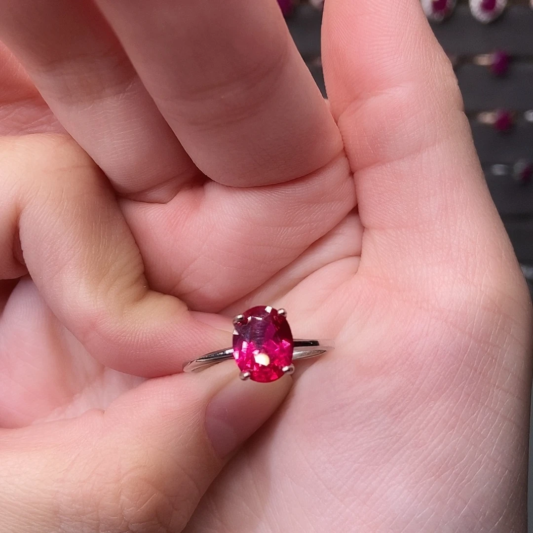 银S925镶嵌红宝石戒指