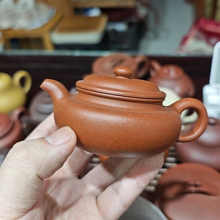 紫砂茶壶S***r红降坡仿古130cc