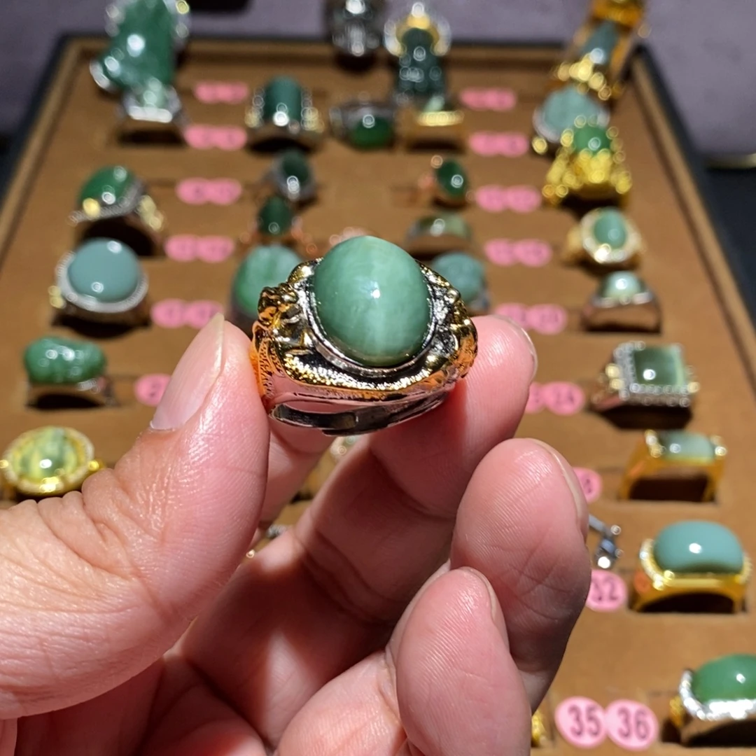 和田玉（碧玉）未镶嵌戒指