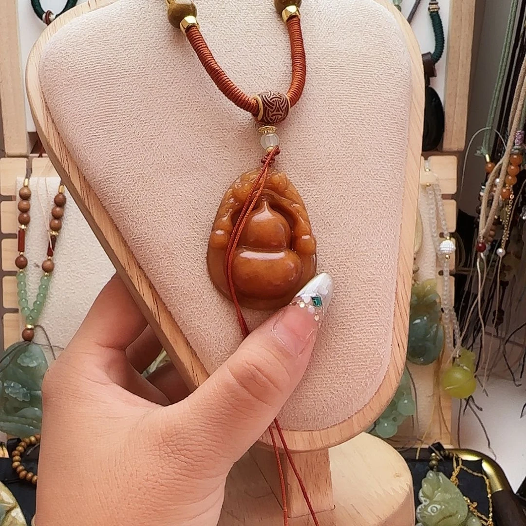 沐***归蛇纹石玉合金颈饰