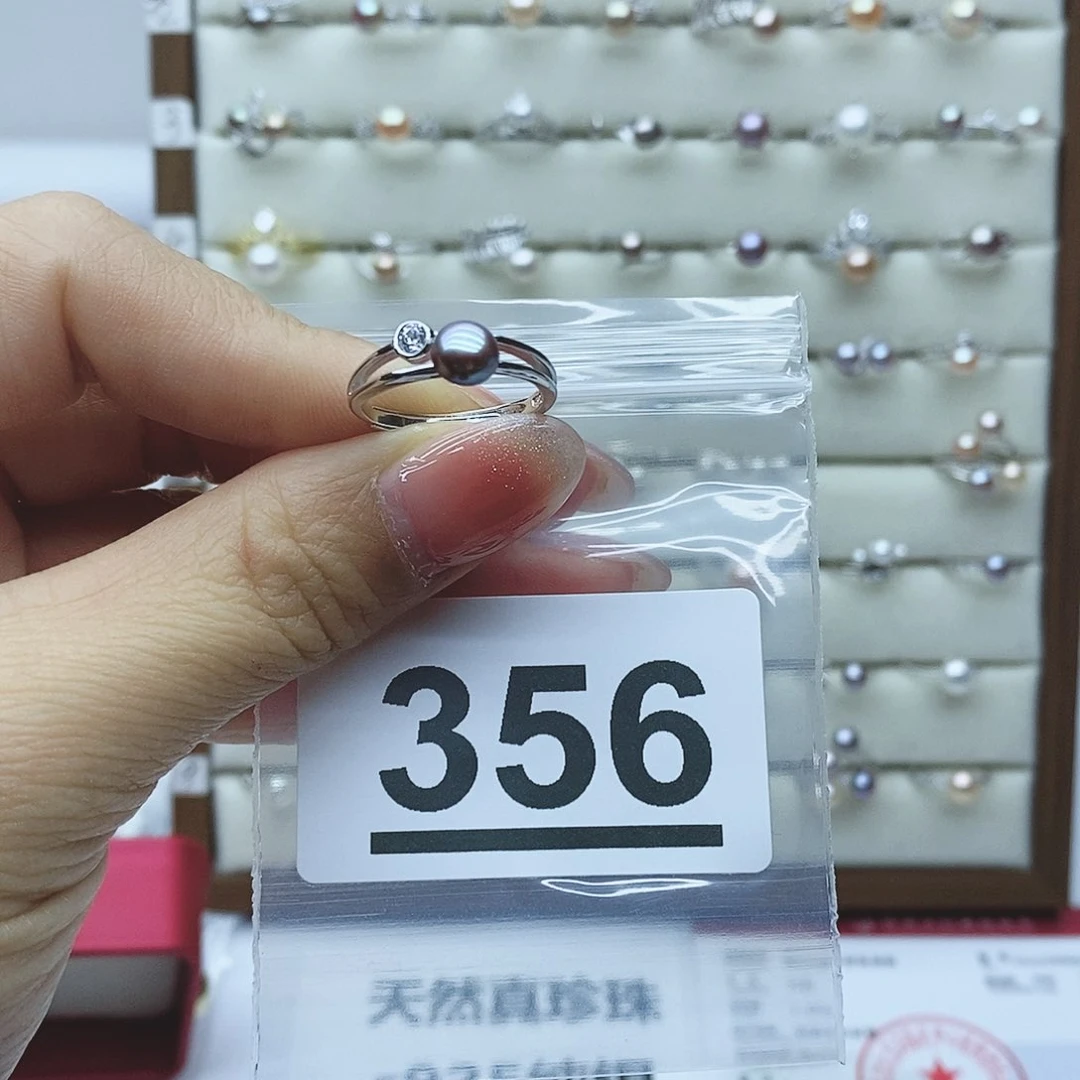 淡水珍珠戒指银S925镶嵌❥****゜356