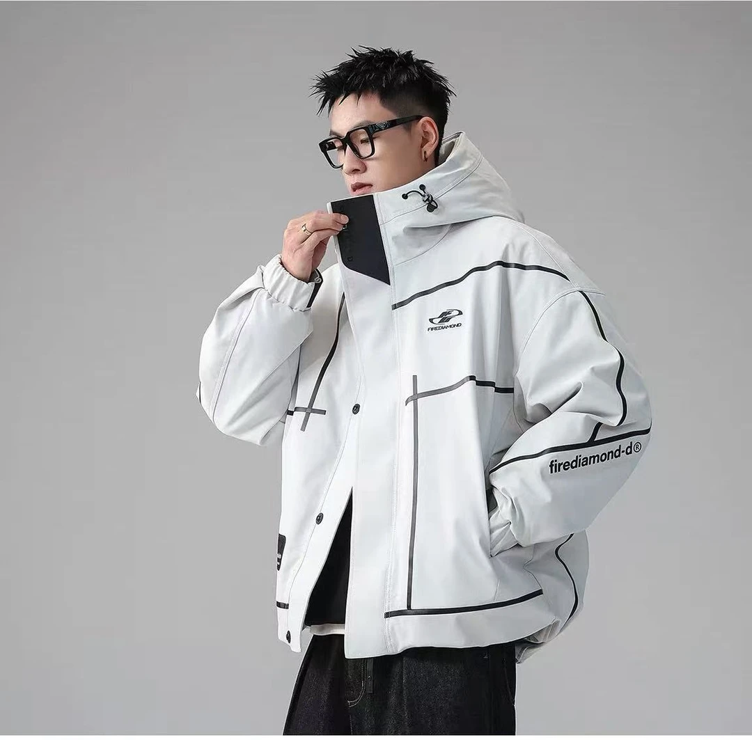 25冬季原创正品FD品牌户外压胶防风连帽三防滑雪羽绒服男款H-906