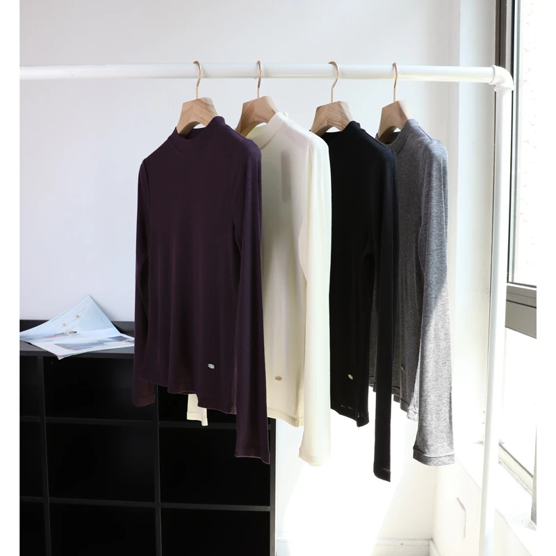 “不一样的打底衫” 更细腻亲肤 半高领百搭显瘦薄款内搭长袖T恤女