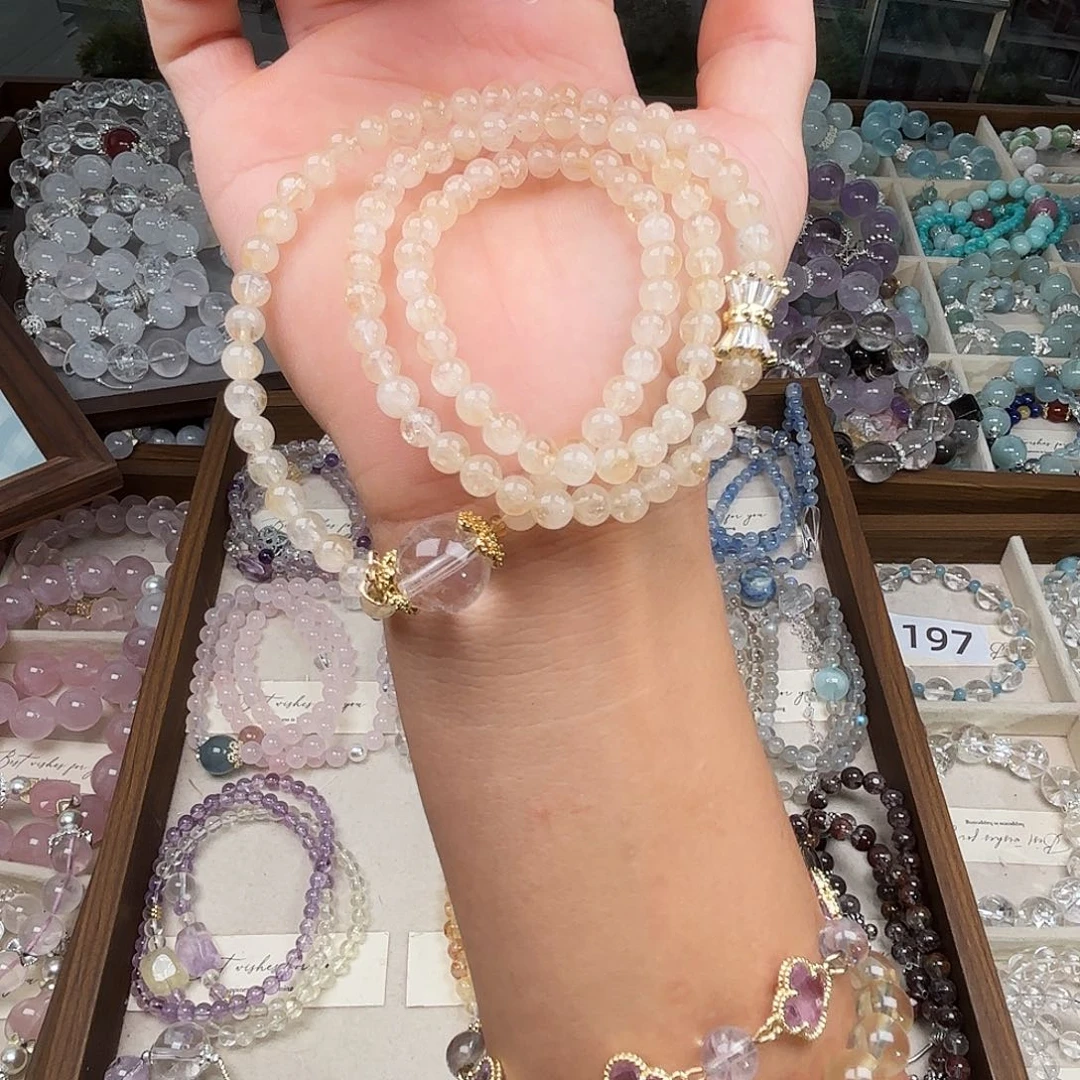 银S925镶嵌手链烟晶9999