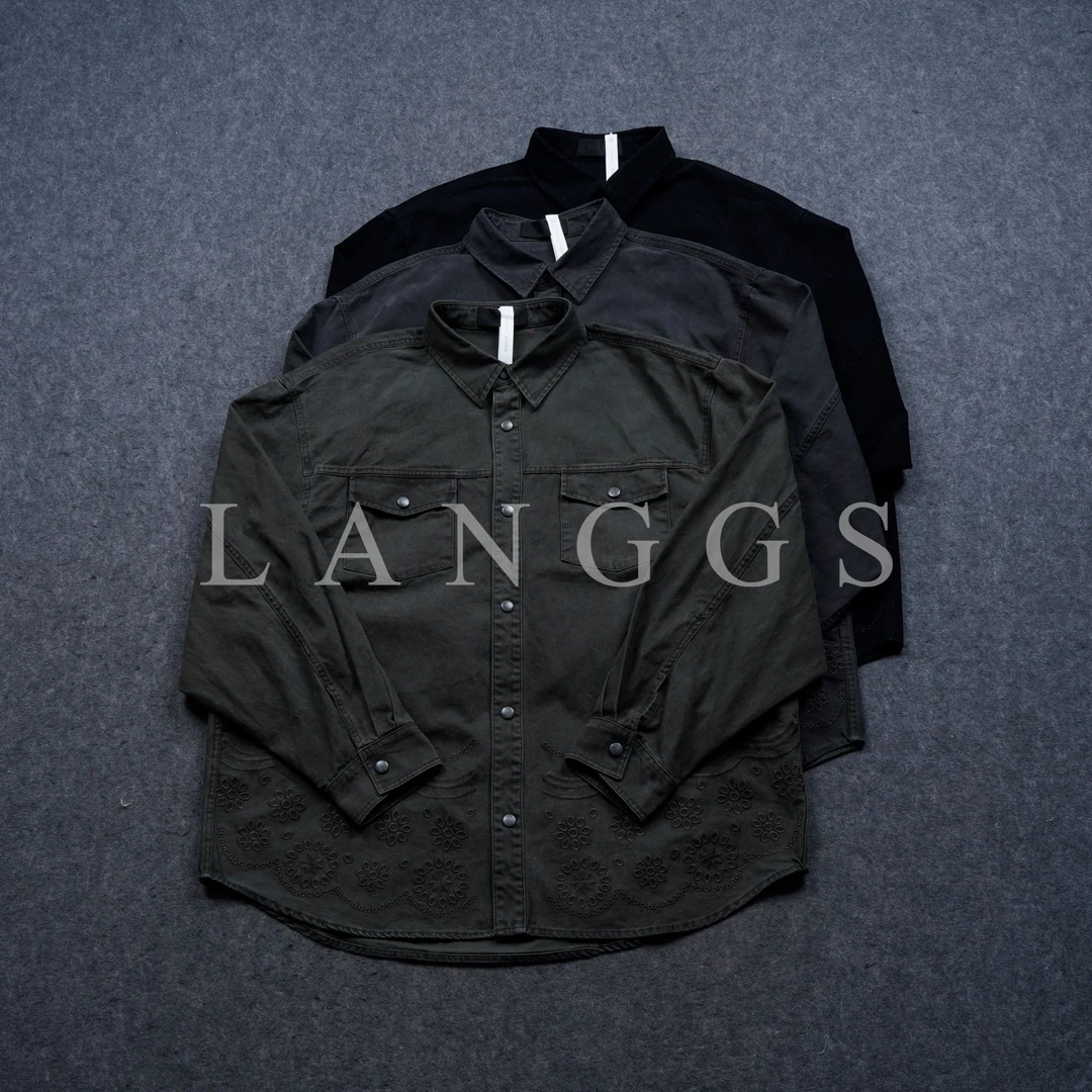LANGGS&浪叔 25秋季纯棉老钱工装风衬衫外套-0S990113H