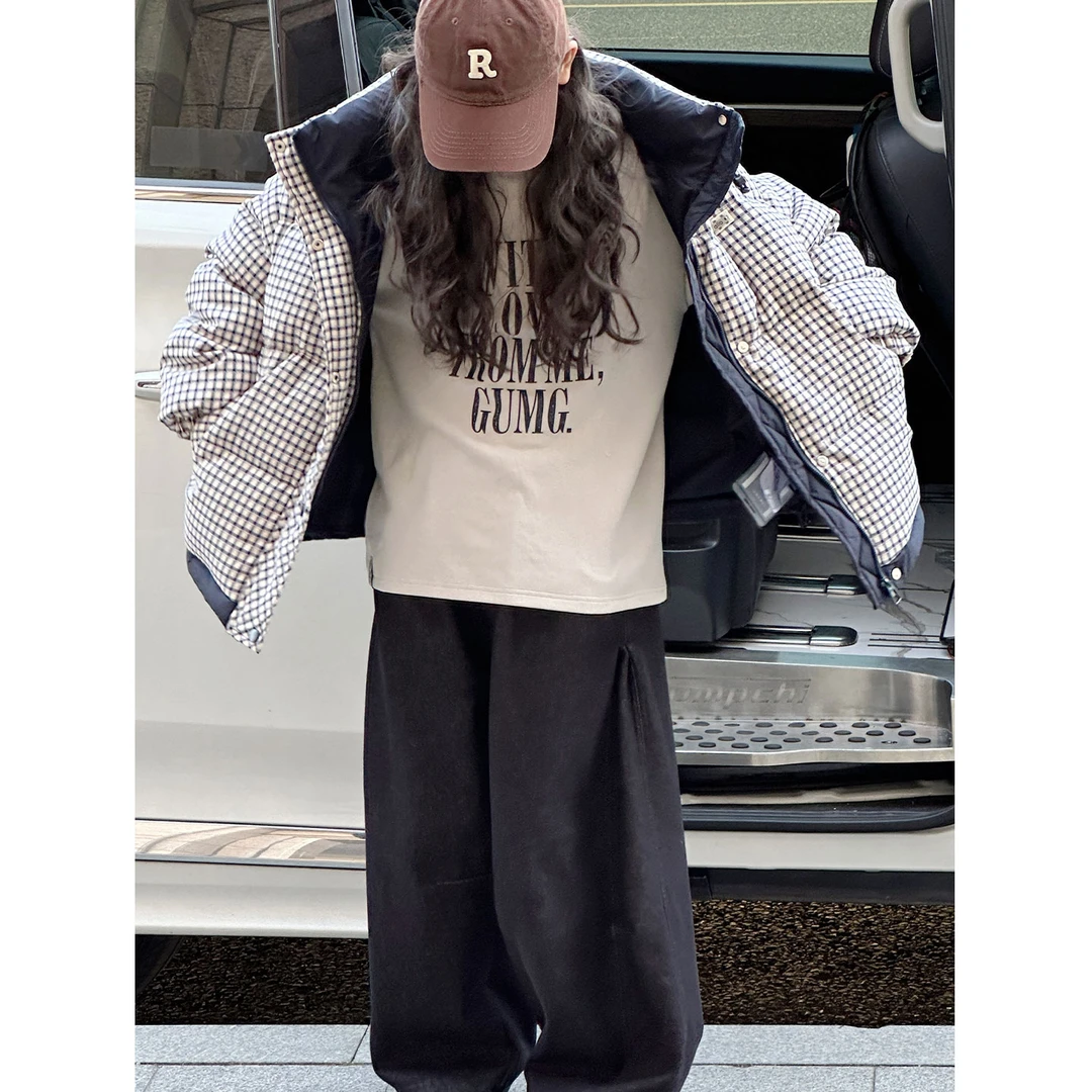 K30419孙小美高端90白鸭绒格子女童冬装羽绒服儿童加厚连帽外套