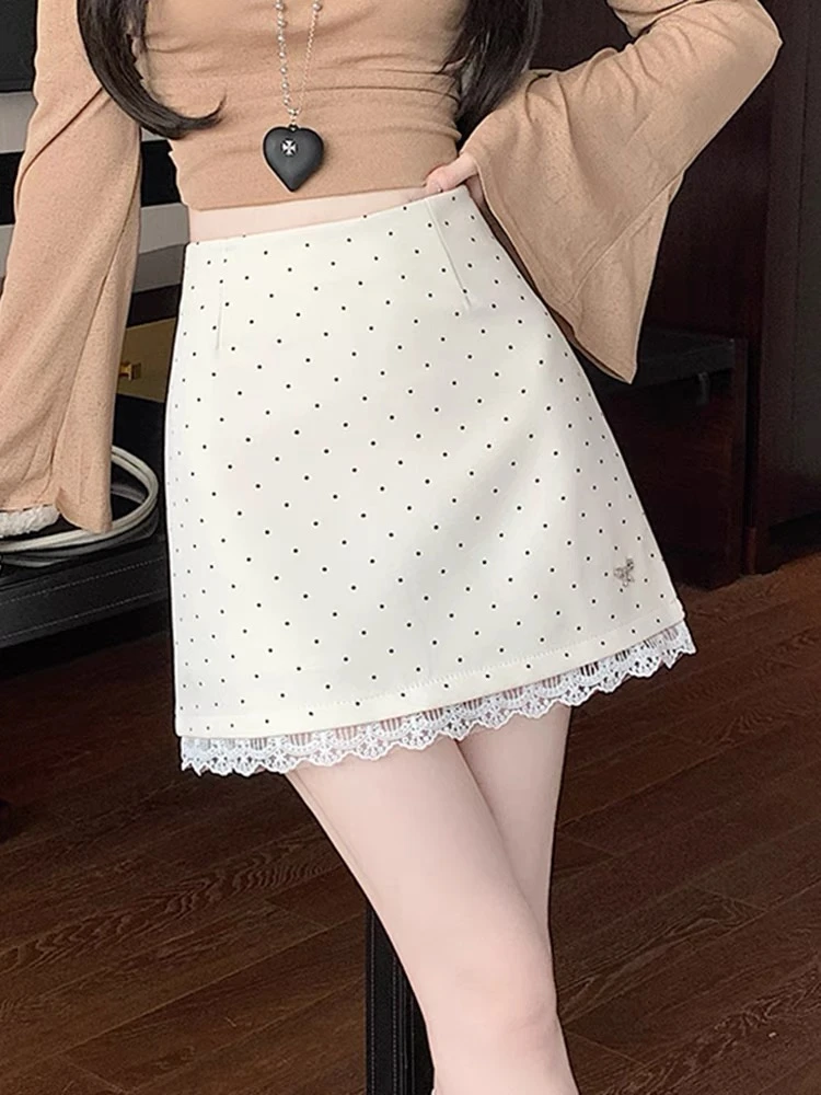 152S9906春夏新款时尚波点蕾丝短裙半裙夏季百搭