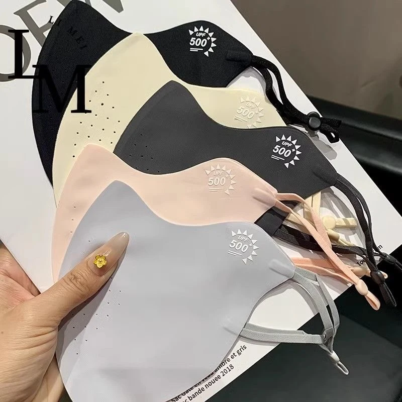 冰感防晒口罩UPF50+护眼角面罩防紫外线冰丝3d立体夏季女防护口罩
