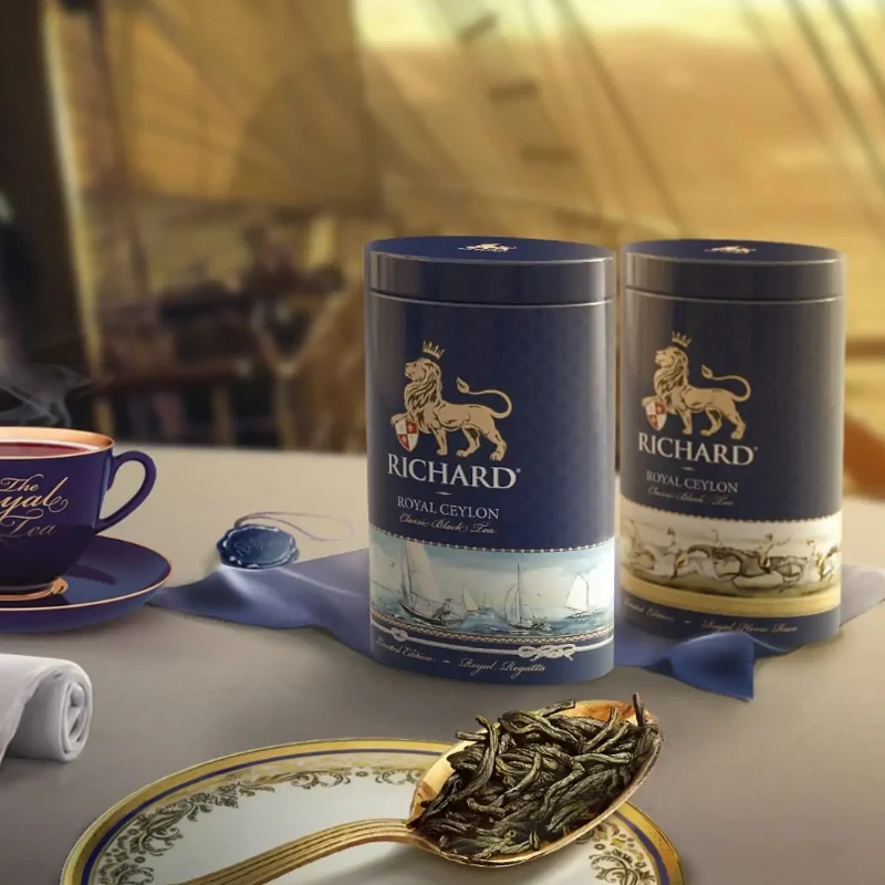 俄罗斯原装进口瑞查得锡兰高山红茶罐装80克早餐茶