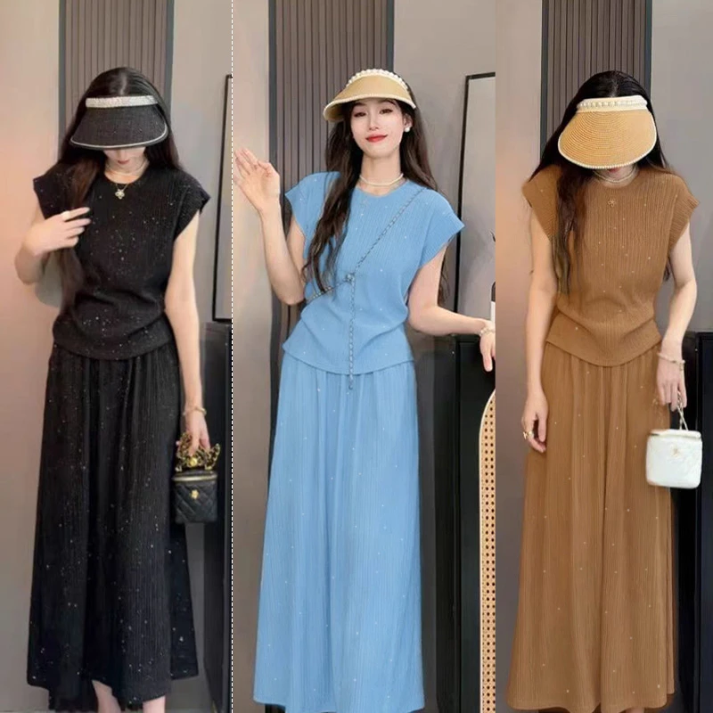 【运费补贴】上衣+半身裙/休闲套装女夏季宽松拼接法式两件套连衣裙