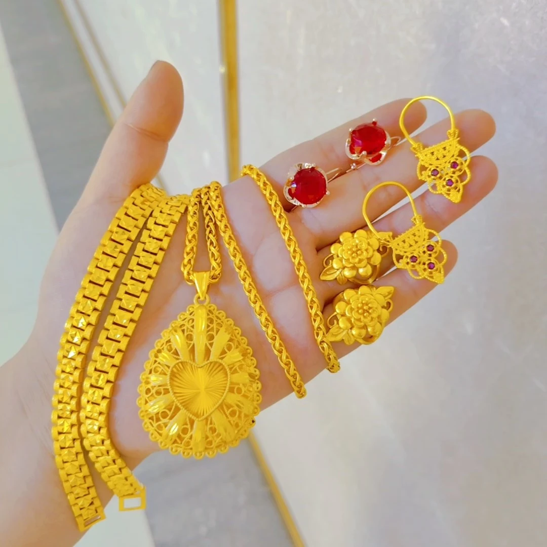 铜合金耳饰 铜合金项链Nipal时尚吊坠饰品项链套装手工耳环首饰