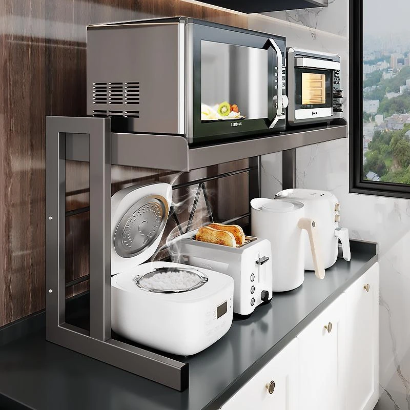 德国进口厨房多功能置物架微波炉电饭煲一体支架烤箱收纳架子