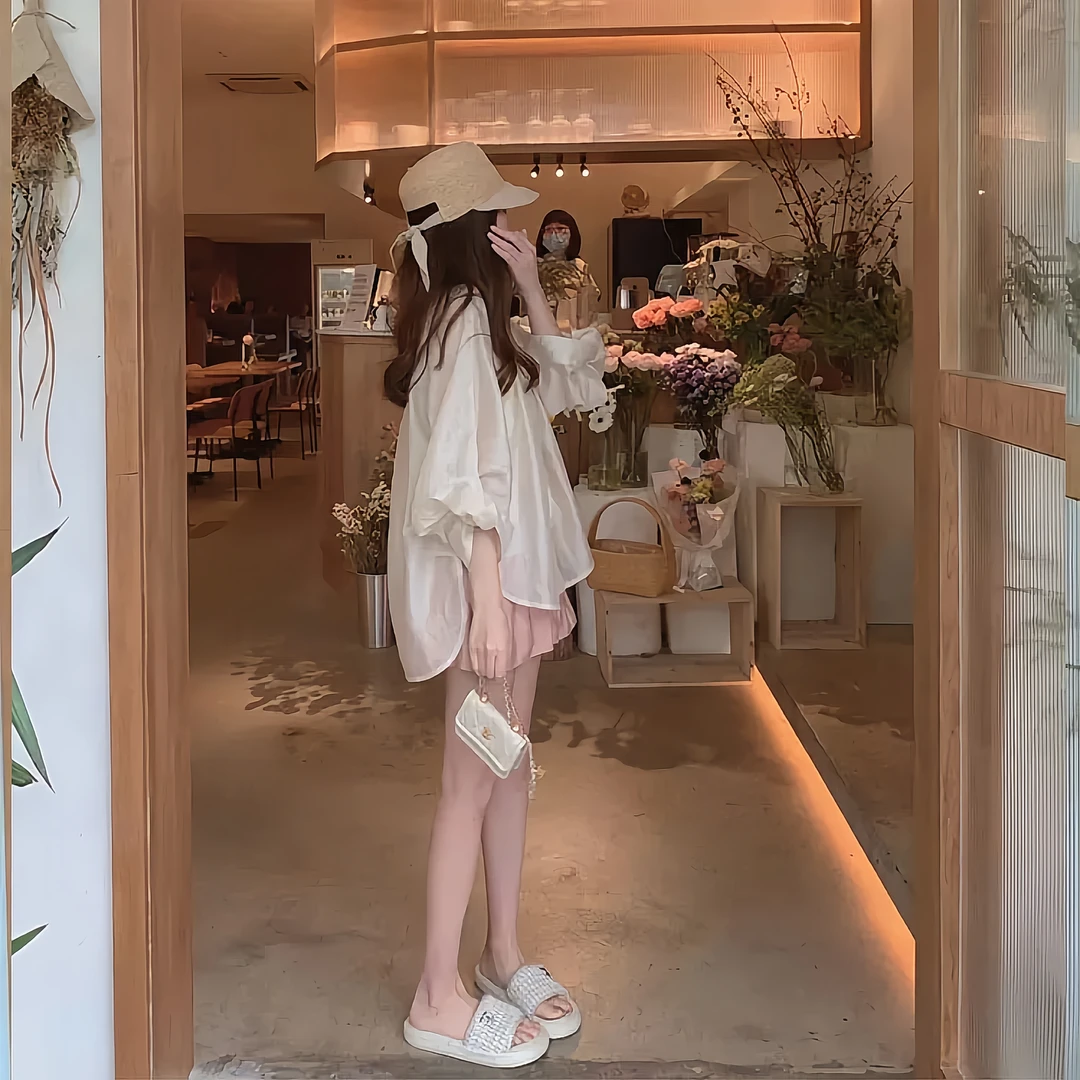 大码女装独特上衣时尚气质女夏季高级感微胖显瘦裤子两件套