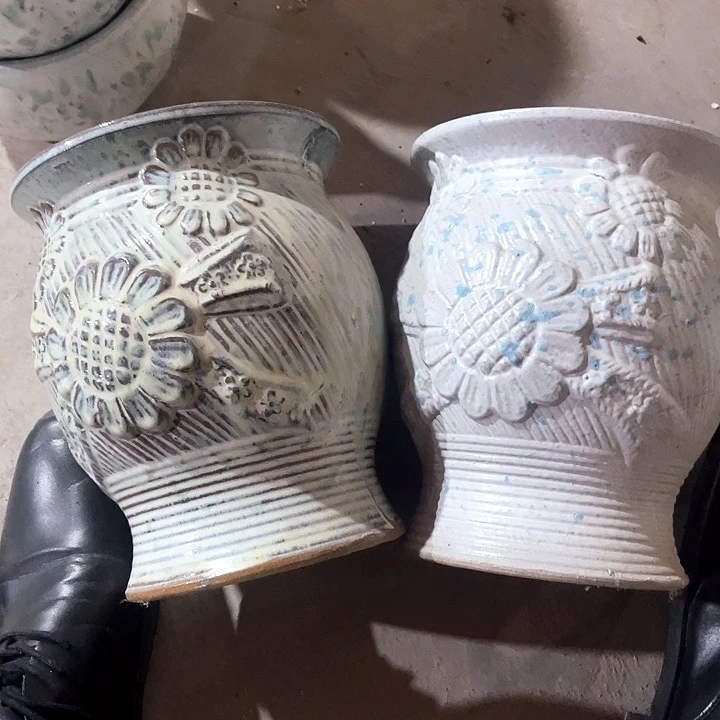 紫砂花盆口径18高度22两只正品