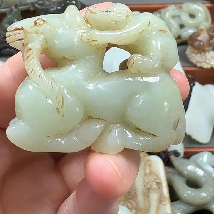 和田玉未镶嵌摆件专****子