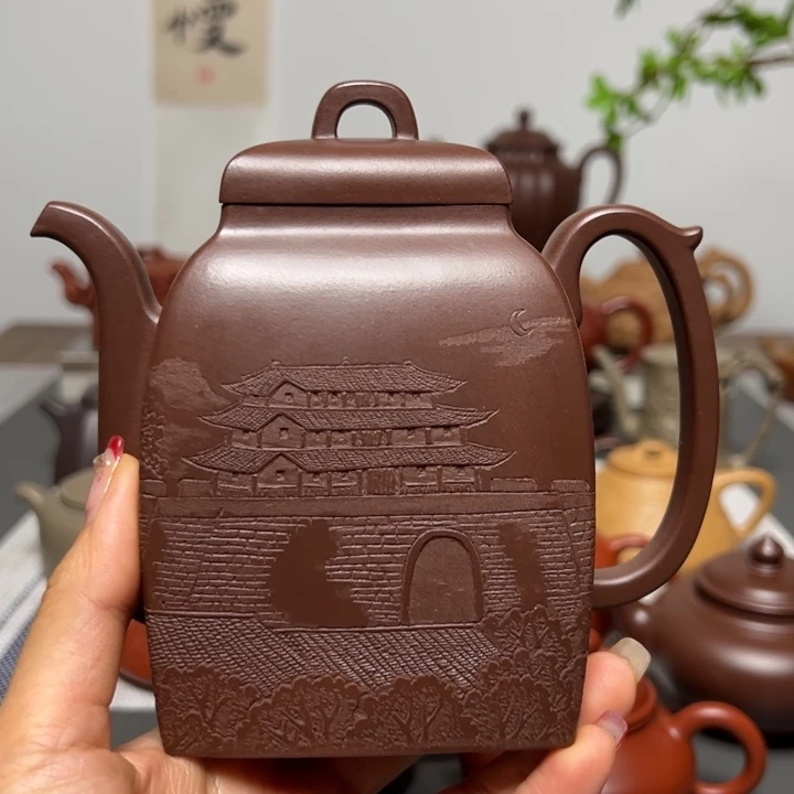 紫砂茶壶海*全手工大品方器