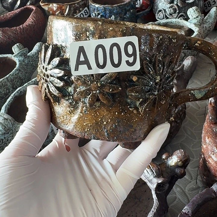 内口8高9粗陶手工制作