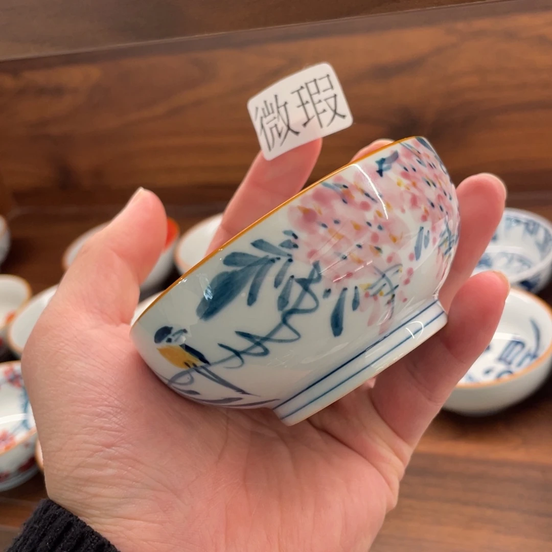 釉下手绘茶具微瑕