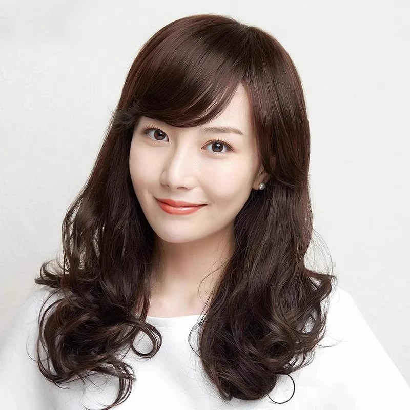 假发女长发卷发中老年妈妈中长可扎时尚长卷发自然光头假发套逼真