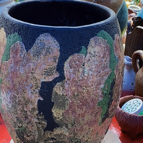 紫砂花盆口21高度31瑕疵