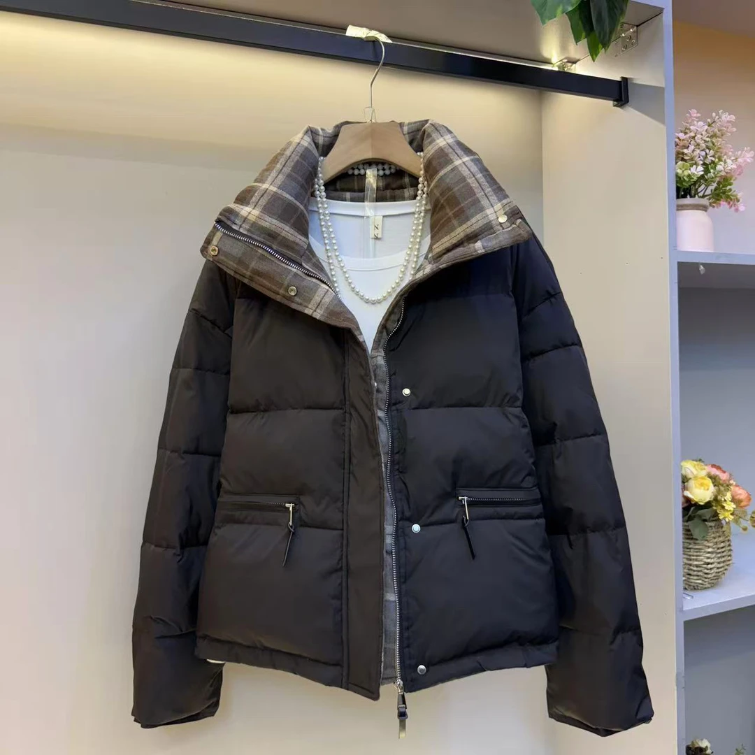 2025年轻职风立领韩版短款拉链休闲连帽时尚外套