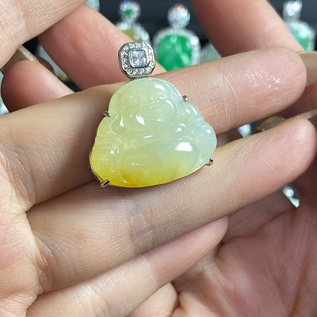 翡翠银S925镶嵌颈饰天然翡翠