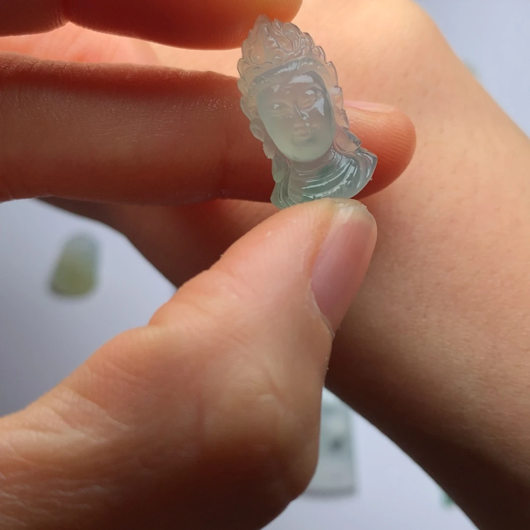 定制翡翠未镶嵌缅甸翡翠A货观音首