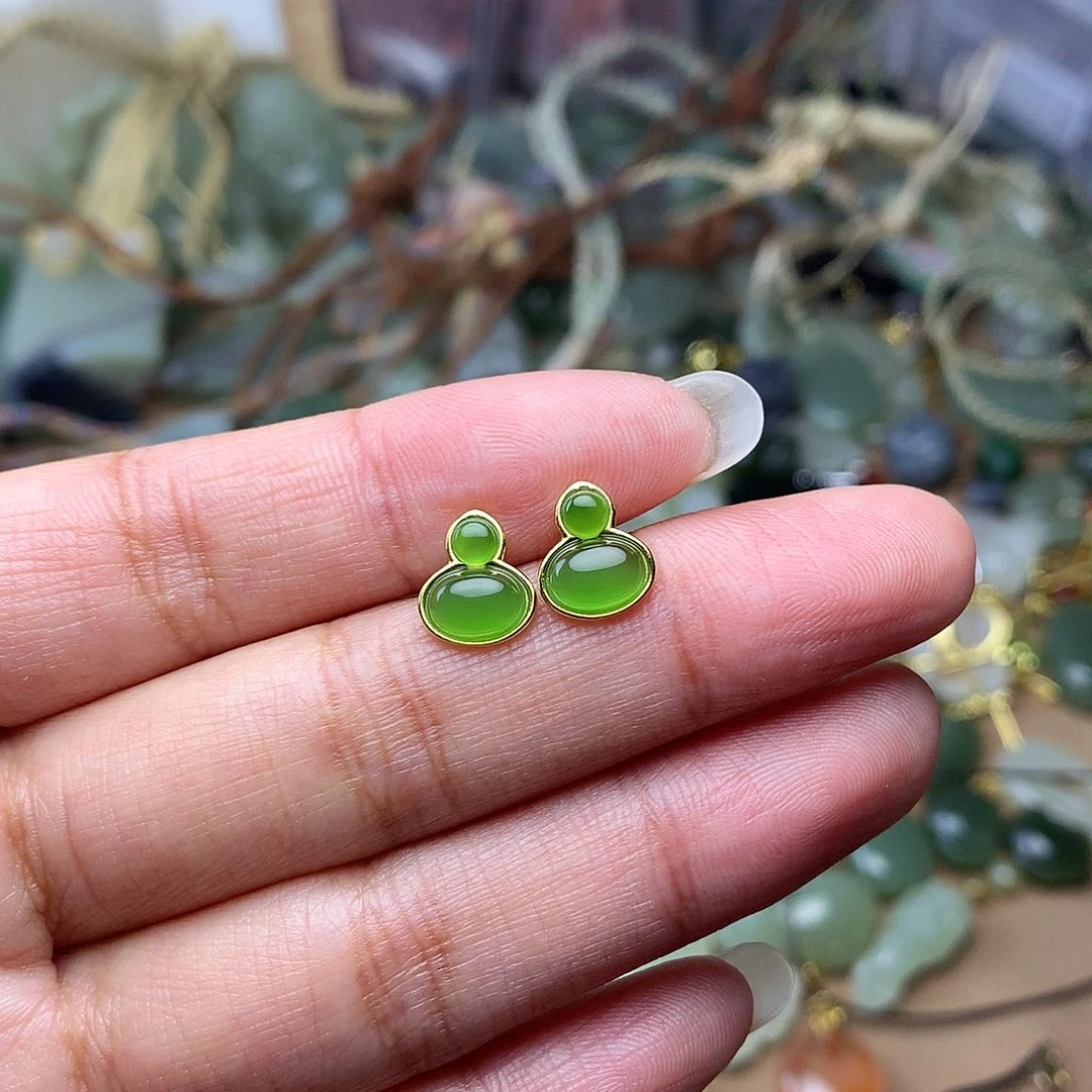 和田玉银S925镀金镶嵌颈饰