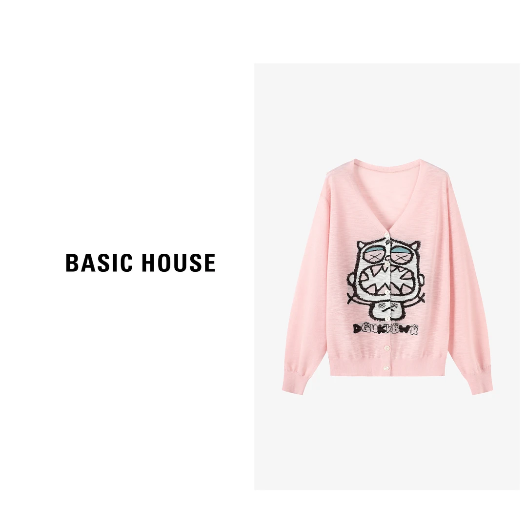 Basic House/百家好轻奢时尚百搭宽松圆领针织衫-B0624S5P792