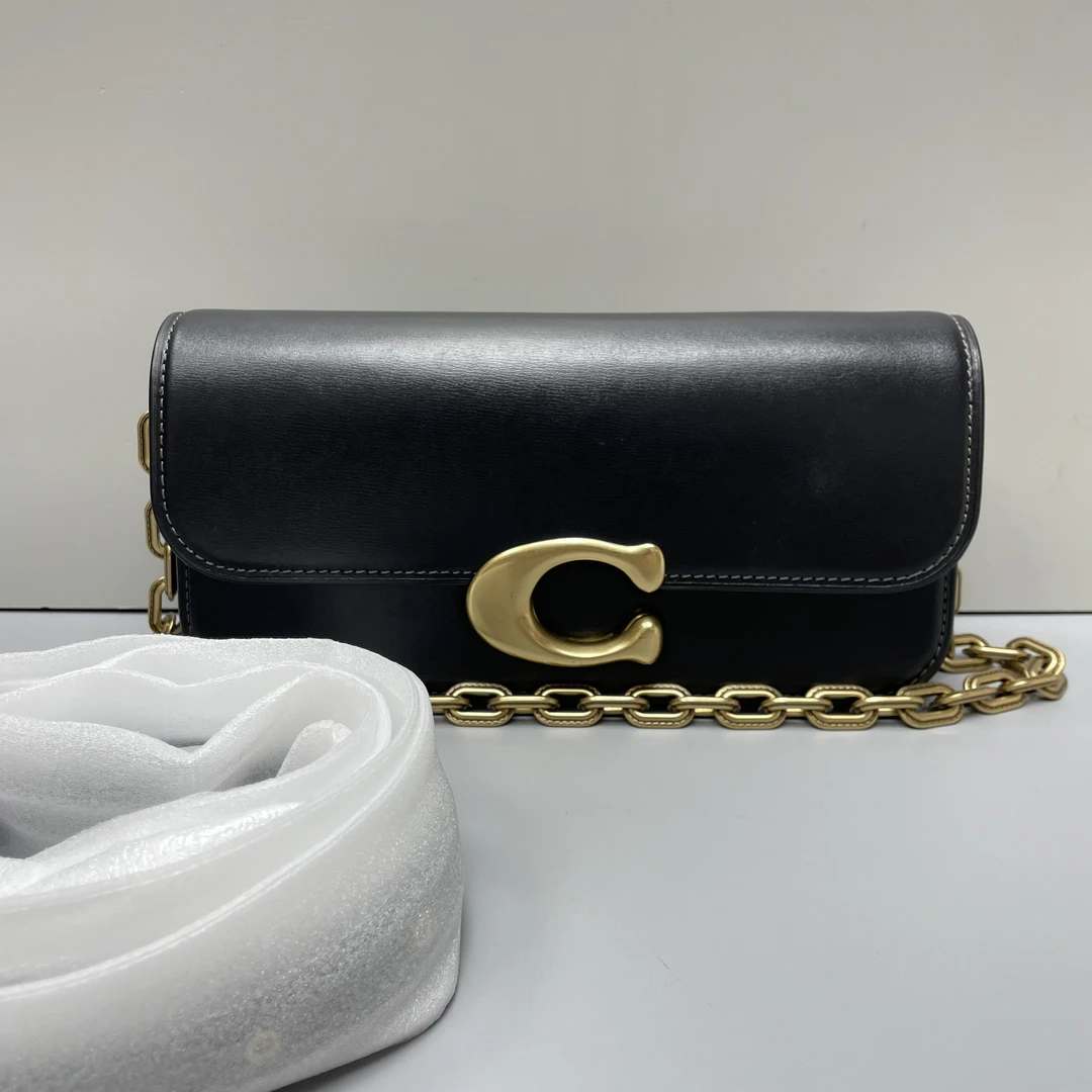 95新 COACH/蔻驰 idol23黑色法棍包23*11*7cmE123001