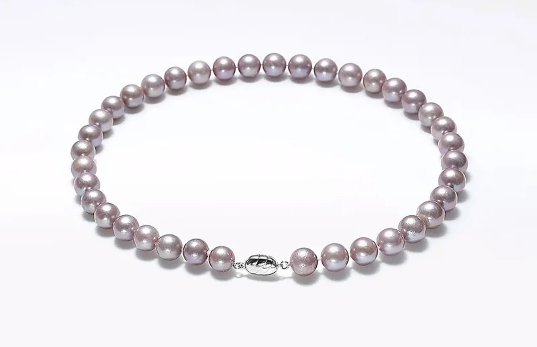 【潇潇甄选】 S925银 淡水珍珠紫珠项链 8-10mm XL-E037