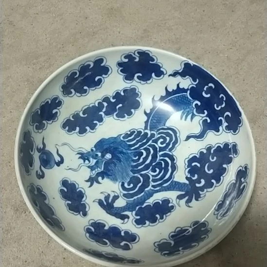 有机玻璃大碗青花龙