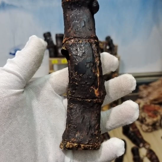 竹阿辛根雕七彩竹根手把件