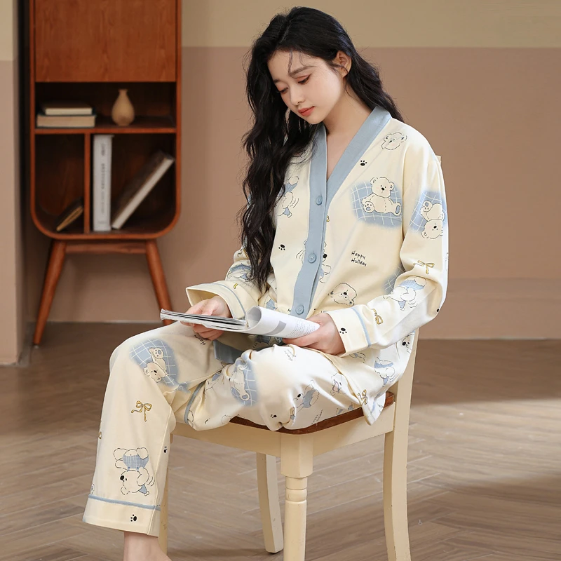 【云感棉-春秋带胸垫月子服】产前产后产妇孕期哺乳期家居服