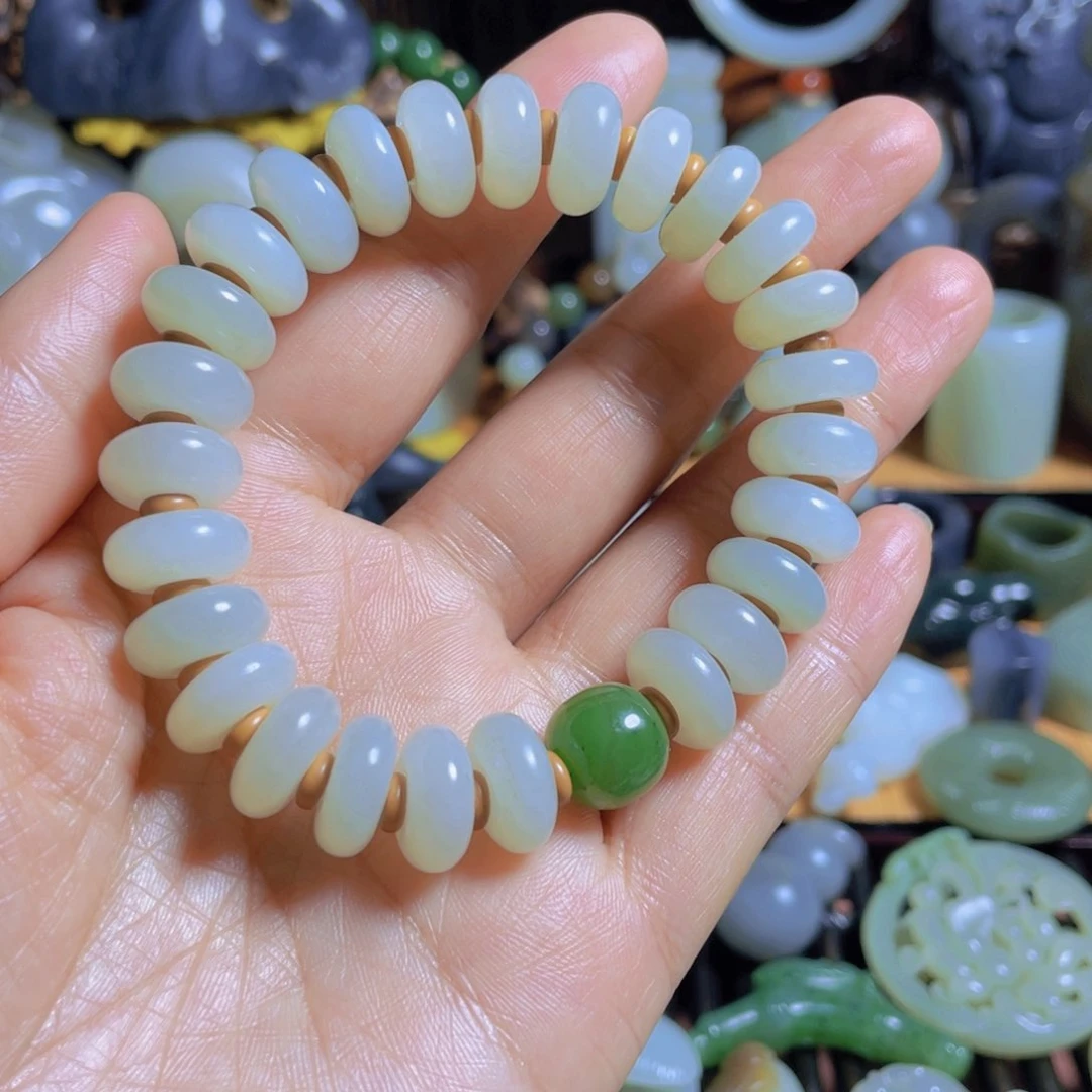 和田玉手链未镶嵌用****9