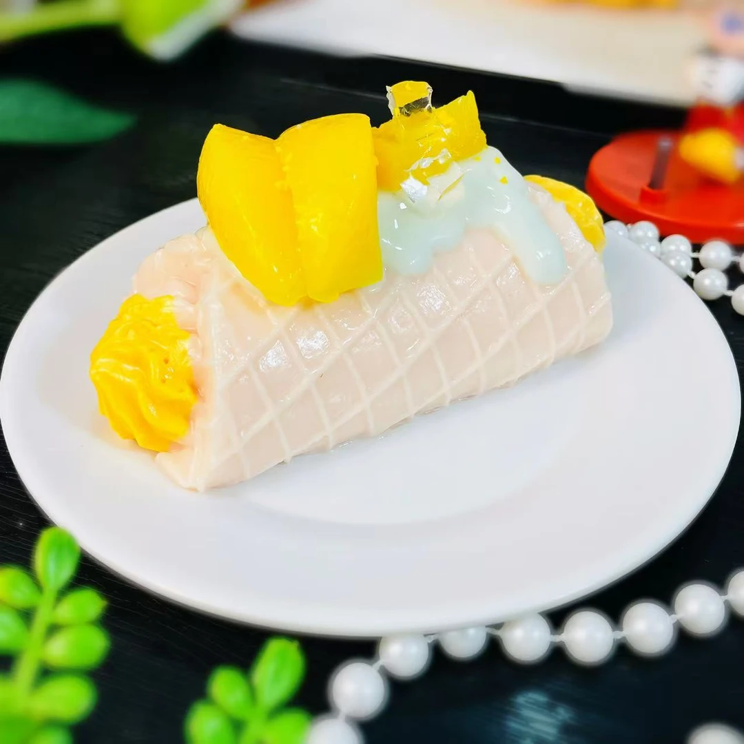 0098黄桃华夫卷捏捏乐慢回弹玩具手工[默认瑕疵介意勿拍]