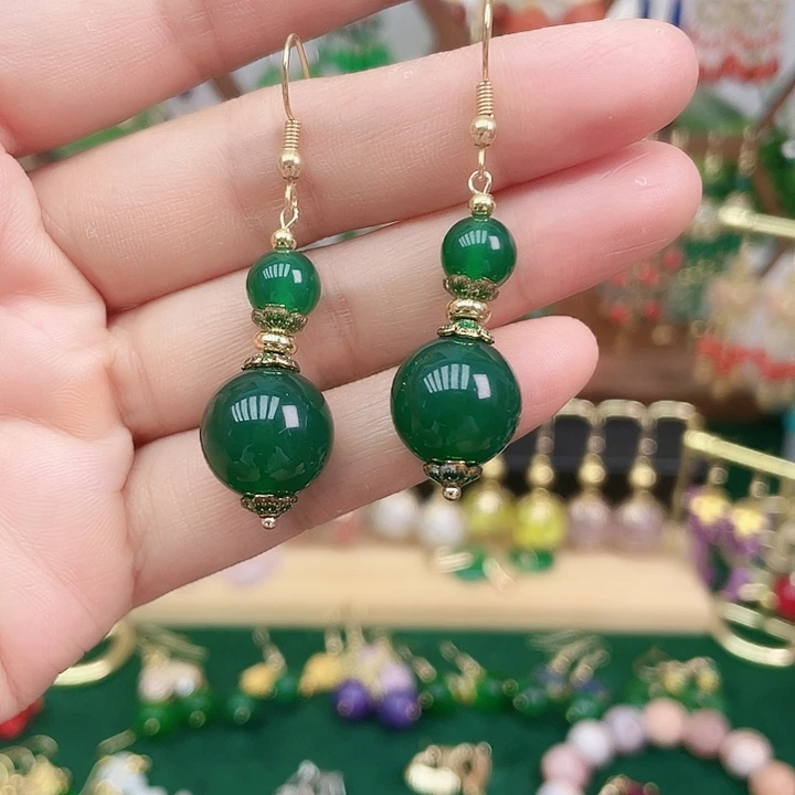 玛瑙/玉髓耳钉合金