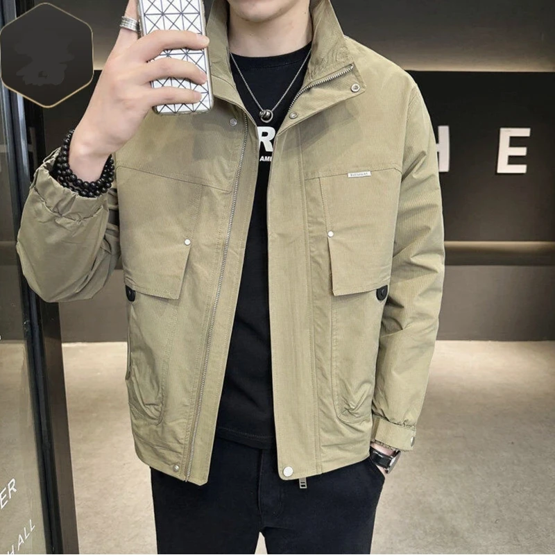 【工装立领夹克】秋季新男立领外套时尚立领休闲口袋夹克3307