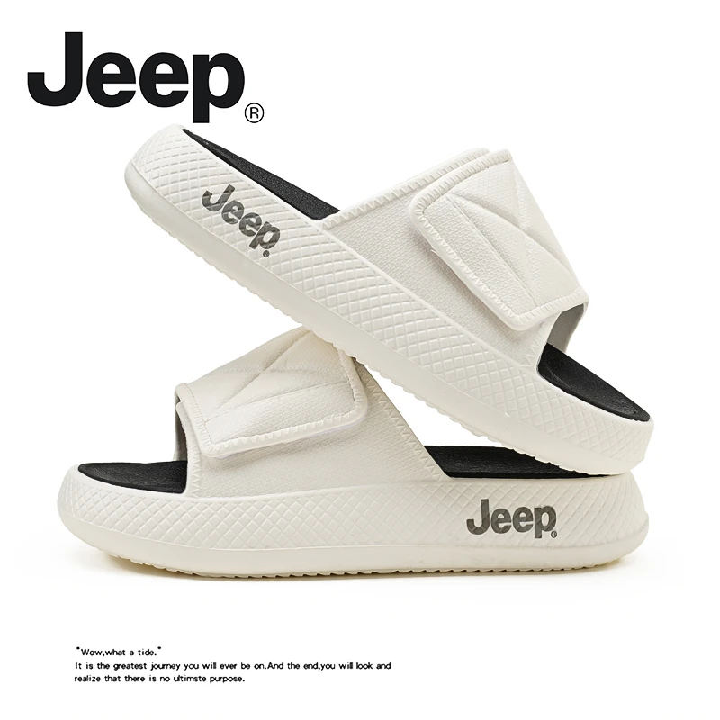 JEEP/吉普男士拖鞋夏季外穿休闲厚底防滑时尚潮流轻便ins沙滩拖男