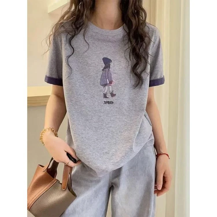 韩版设计感时尚潮流设计感宽松舒适小女孩T恤