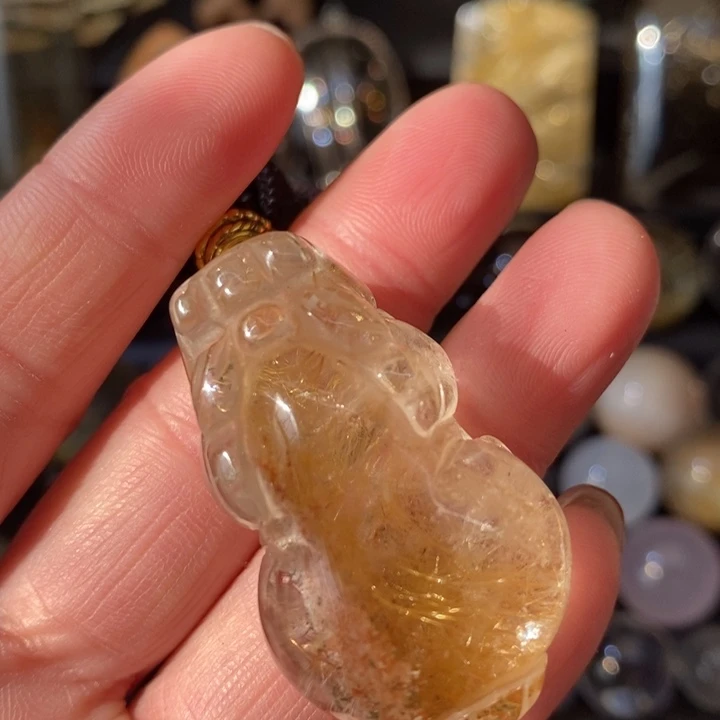 【闪购商品】水晶天然金发晶貔貅吊坠未镶嵌