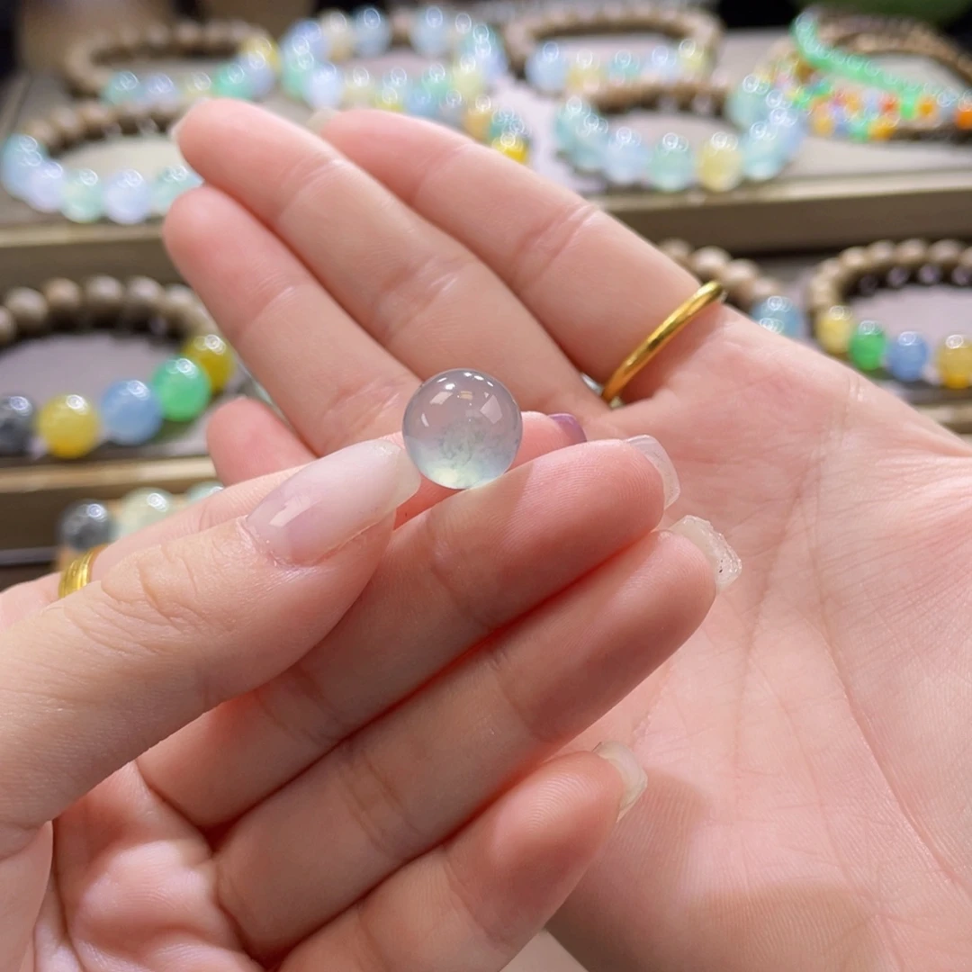 翡翠未镶嵌手链蓝钢卡11.8