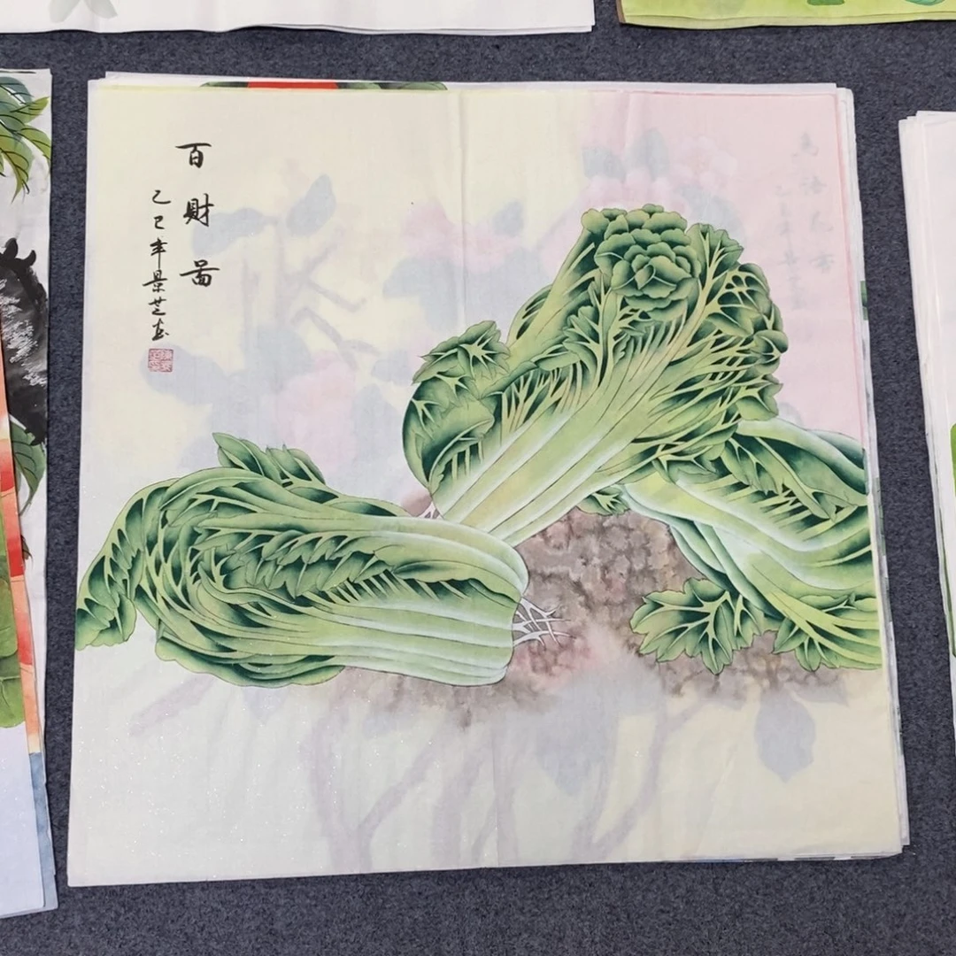 国画尺寸68✖️68工笔手绘斗方