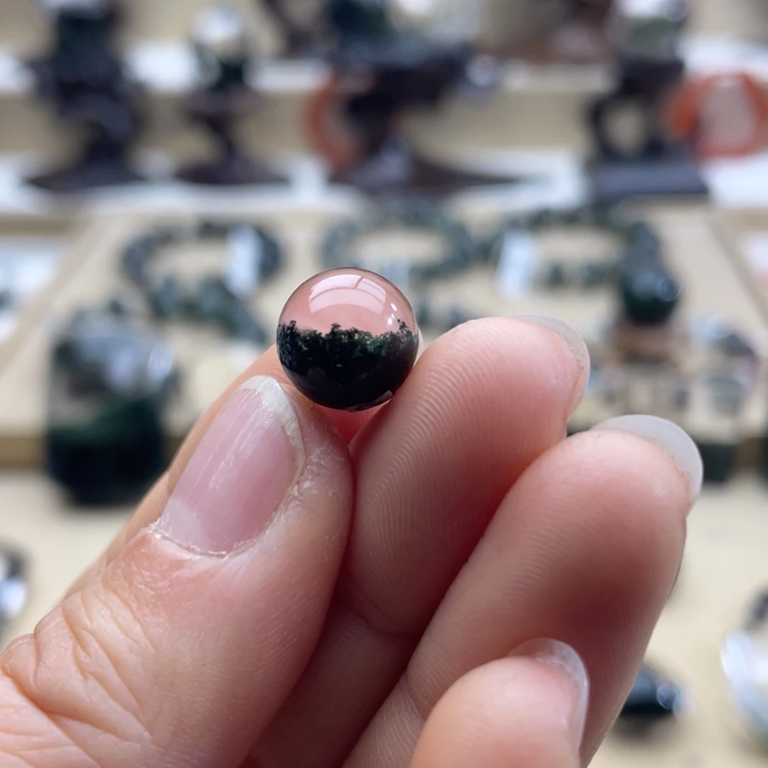 水晶颈饰未镶嵌绿幽灵聚宝盆单珠