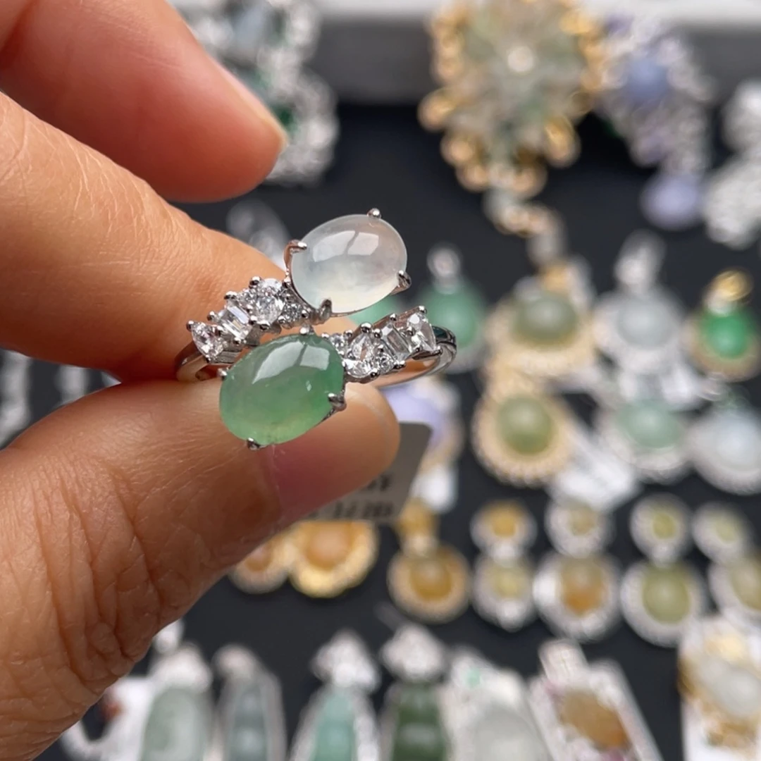 琪***宝翡翠银S925镶嵌吊坠(不含链)