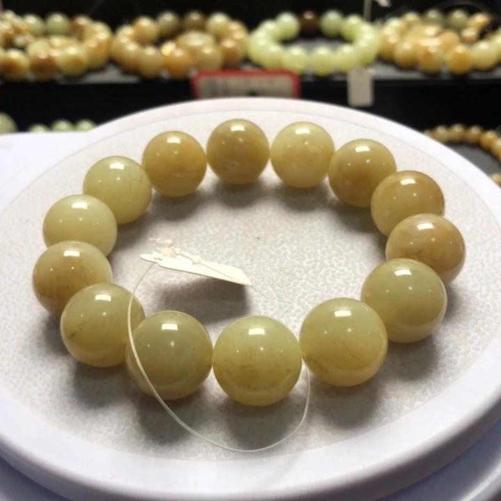 和田玉手串未镶嵌卡16