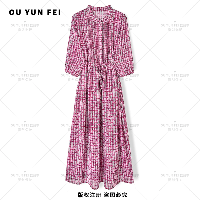 高级感连衣裙女新款气质显瘦穿搭时尚洋气印花长裙HY1613