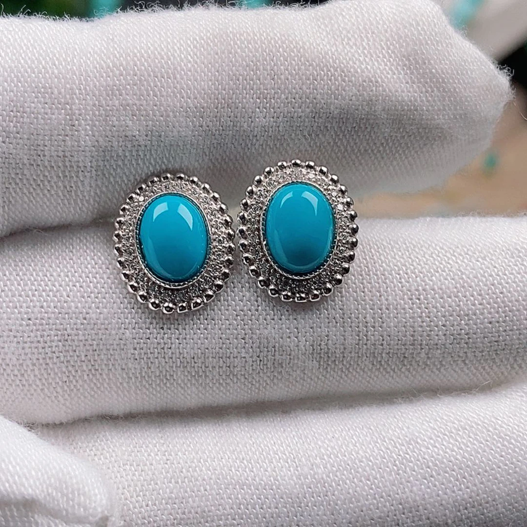 绿松石银S925镶嵌新款