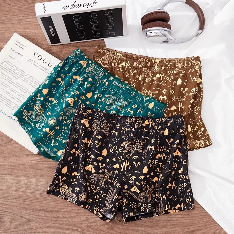 一裤多穿男士阿罗裤复古民族风平角裤潮流宽松透气短裤休闲睡裤头