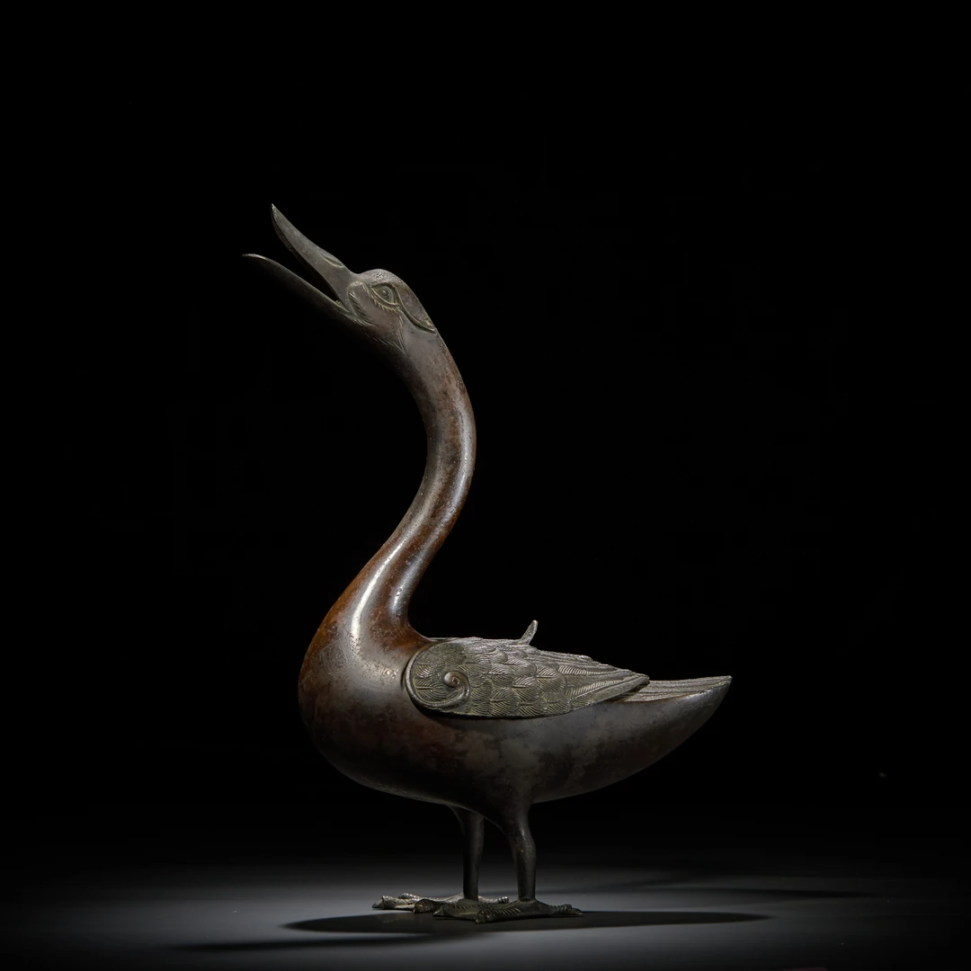 915、清 铜宝鸭香薰【苗九拍卖】